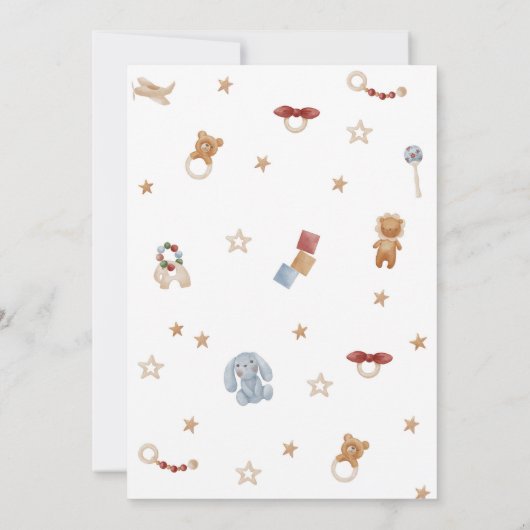 ヴィンテージ男女兼用ベビーシャワー招待状 招待状 (裏面)