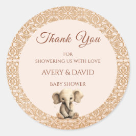 ヴィンテージ男女兼用ベージュクラシックベビーシャワー ラウンドシール