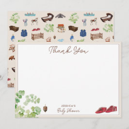 ヴィンテージ男女兼用子供部屋トイズベビーシャワー サンキューカード