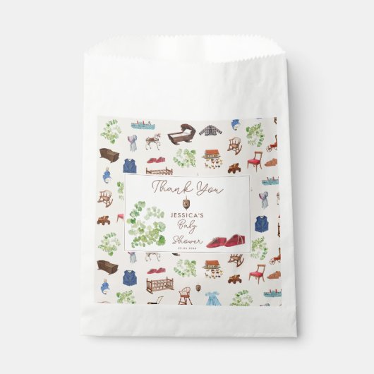 ヴィンテージ男女兼用子供部屋トイズベビーシャワー フェイバーバッグ (正面)