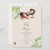 ヴィンテージ男女兼用子供部屋トイズベビーシャワー 招待状 (正面)