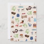 ヴィンテージ男女兼用子供部屋トイズベビーシャワー 招待状 (裏面)