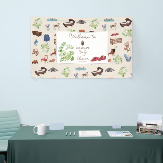 ヴィンテージ男女兼用子供部屋トイズベビーシャワー 横断幕 (トレードショー)