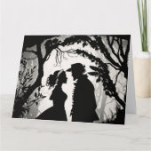 ヴィンテージ男性と女性のシルエット カード (正面)