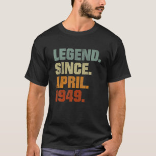 ヴィンテージ男性女性73位誕生日伝説4月以来 Tシャツ