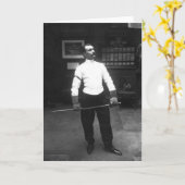 ヴィンテージ男性箔消音器ノートカード カード (黄色い花)