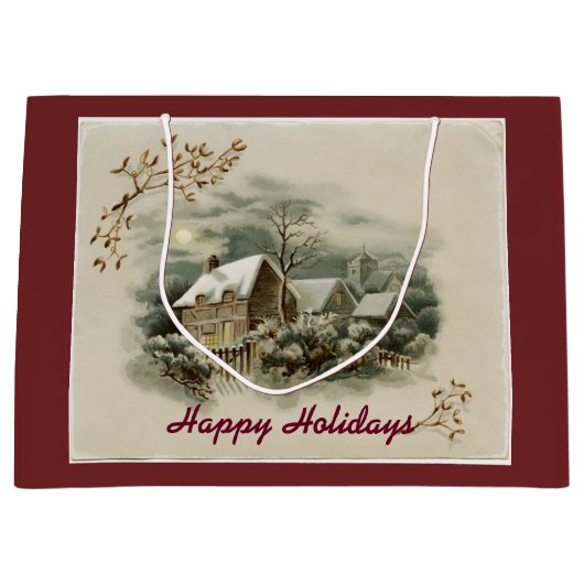 ヴィンテージ町 ラージペーパーバッグ (正面)