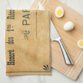 ヴィンテージ画フランスの像広告用キッチンタオル キッチンタオル (四つ折り)