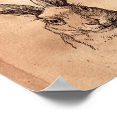 ヴィンテージ画像ジャッカロープラビットティーステンド紙 ポスター (角)