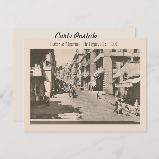 ヴィンテージ画像, アルジェリアの歴史的フィリップヴィル 1930 ポストカード (正面/裏面)