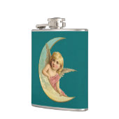 ヴィンテージ画像 – 天使が三日月に座る フラスク (左)