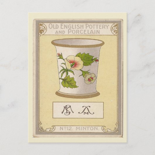 ヴィンテージ画像、旧英国陶磁器、ミントン ポストカード (正面)