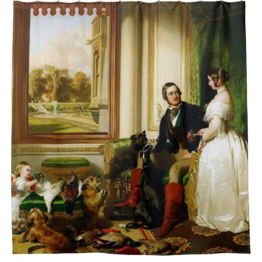 ヴィンテージ画 シャワーカーテン (正面)