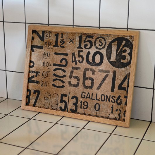 ヴィンテージ番号のポスター（decompageまたはcollage） ポスター