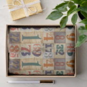 ヴィンテージ番号デコパージュまたはコラージュ紙 薄葉紙 (ギフト)