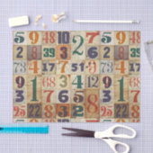 ヴィンテージ番号デコパージュまたはコラージュ紙 薄葉紙 (クラフト)