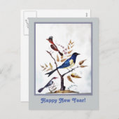 ヴィンテージ異国絵を描鳥 シーズンポストカード (正面/裏面)