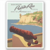 ヴィンテージ発見プエルトリコWPA旅行 シール (正面)