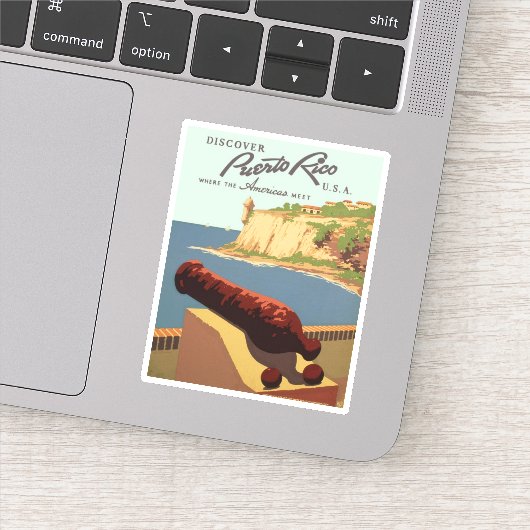 ヴィンテージ発見プエルトリコWPA旅行 シール (詳細)