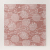 ヴィンテージ白いチューリップピンク背景 ジグソーパズル (横)