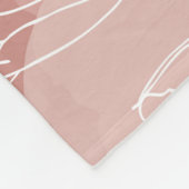 ヴィンテージ白いチューリップピンク背景 フリースブランケット (角)