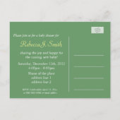 ヴィンテージ白いユリの花ベビーシャワーポストカード インビテーションポストカード (裏面)