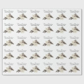 ヴィンテージ白い冬の花メリークリスマス ラッピングペーパー (フラット)