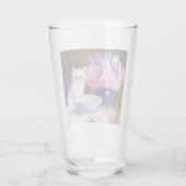 ヴィンテージ白い子猫と紫リボン タンブラーグラス (裏面)