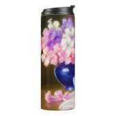 ヴィンテージ白い子猫と紫リボン タンブラー (回転左)