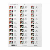 ヴィンテージ白い子猫イラストレーションと赤い花 ラベル (フルシート)