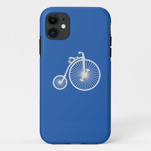 ヴィンテージ白い自転車オンブルーiPhone5ケース Case-Mate iPhoneケース (裏面)