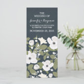 ヴィンテージ白い花のリース結婚式プログラム プログラム (スタンド正面)