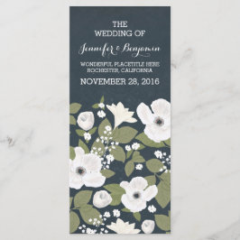 ヴィンテージ白い花のリース結婚式プログラム プログラム