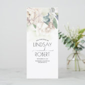 ヴィンテージ白い花エレガントな結婚式のプログラム プログラム (スタンド正面)