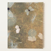 ヴィンテージ白い蝶とタンポポ飛んでいるン プランナー手帳 (裏面)