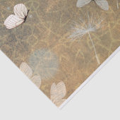 ヴィンテージ白い蝶とタンポポ飛んでいるン 薄葉紙 (詳細)