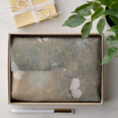 ヴィンテージ白い蝶とタンポポ飛んでいるン 薄葉紙 (ギフト)