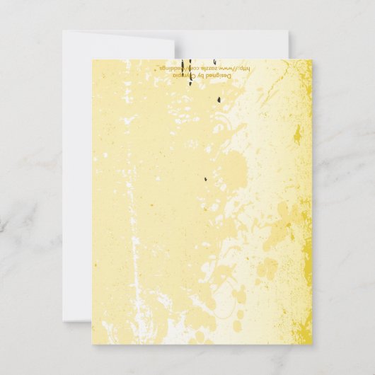 ヴィンテージ白い黄色のプルメリアツタ座席表 招待状 (裏面)