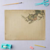 ヴィンテージ白うさぎアリスinワンダーランド・デコップページ 薄葉紙 (クラフト)