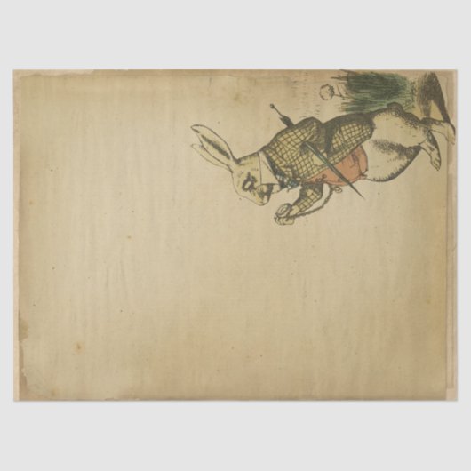 ヴィンテージ白うさぎアリスinワンダーランド・デコップページ 薄葉紙 (正面)