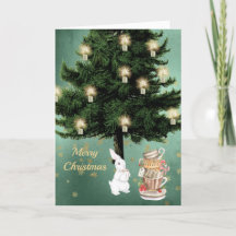 ヴィンテージ白うさぎカップツリークリスマス