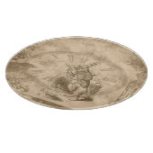 ヴィンテージ白うさぎコラージュ カッティングボード (角)