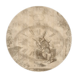 ヴィンテージ白うさぎコラージュ カッティングボード