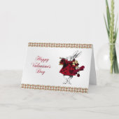 ヴィンテージ白うさぎハートバレンタイン シーズンカード (正面)