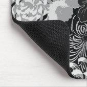 ヴィンテージ白と灰色の花と鳥 マウスパッド (コーナー)