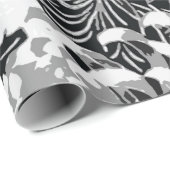 ヴィンテージ白と灰色の花と鳥 ラッピングペーパー (ロールコーナー)