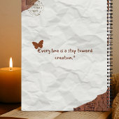 ヴィンテージ白と茶色のスクラップブックが丸くなった弾丸 ノートブック