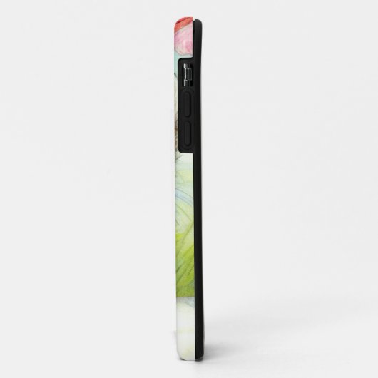 ヴィンテージ白と茶色の子猫と花 Case-Mate iPhoneケース (裏面/左)