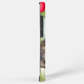 ヴィンテージ白と茶色の子猫と花 SAMSUNG GALAXYケース (右側面)