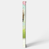 ヴィンテージ白と茶色の子猫と花 SAMSUNG GALAXYケース (左側面)